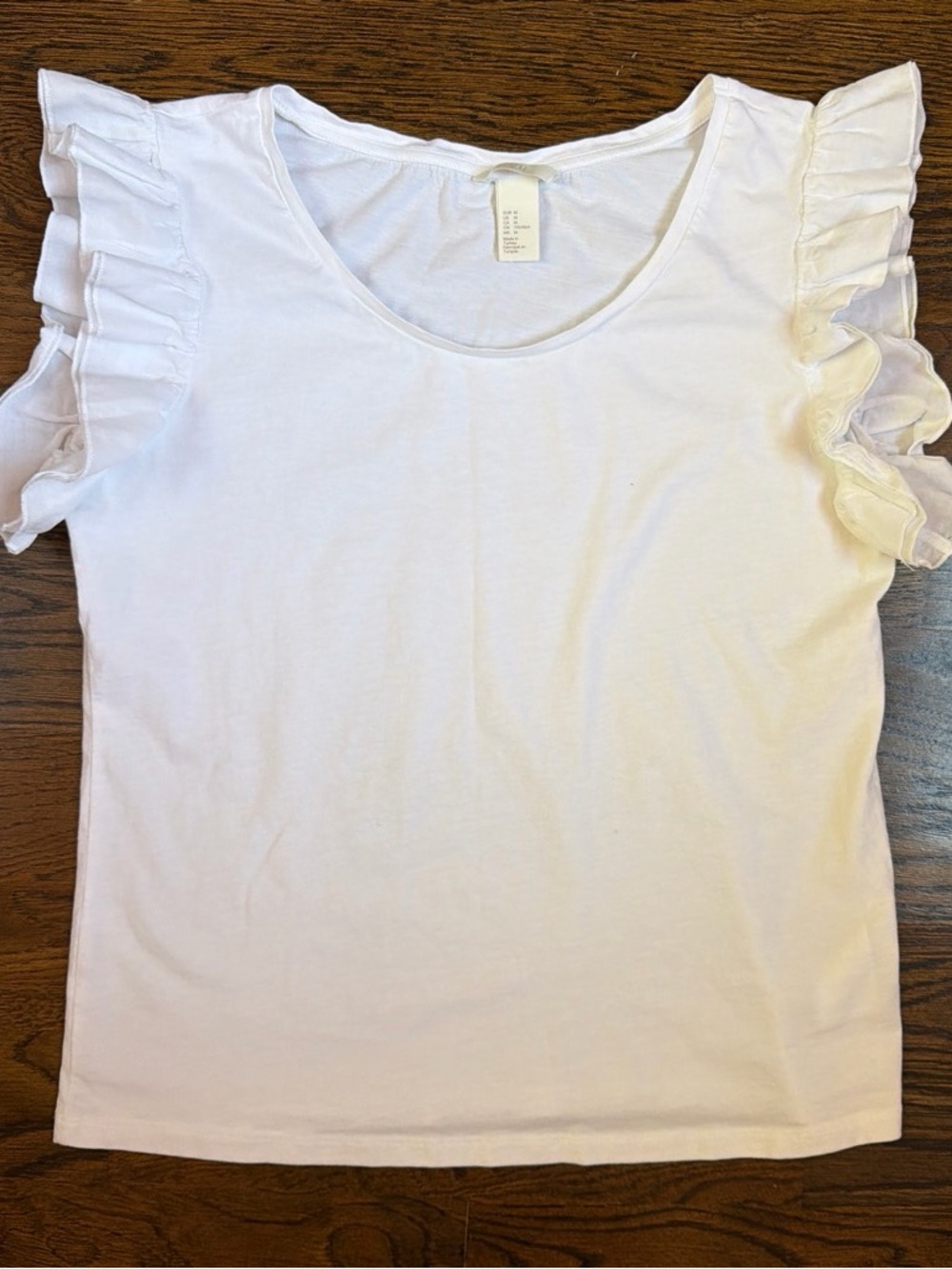 H&M Ruffle T-Shirt Size Mediu